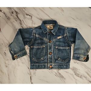 Vintage Blue Bell Wrangler Sanforized USA Denim Snap Jacket Kids 60's Jean Coat
